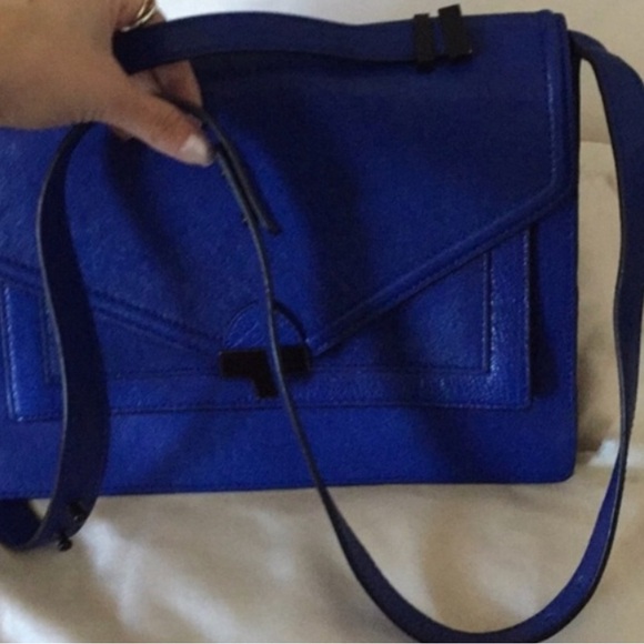 Loeffler Randall Black blue messenger bag satchel - Picture 2 of 6
